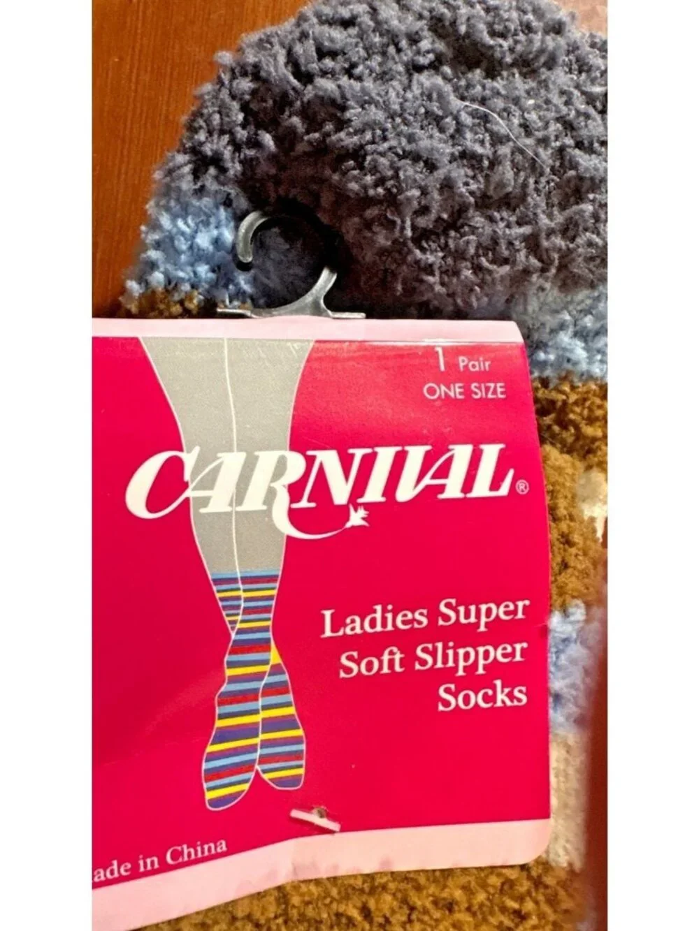Womens Carnival Super Soft Slipper Socks 1 Sz Stripe Design Cozy Multicolor (1b)